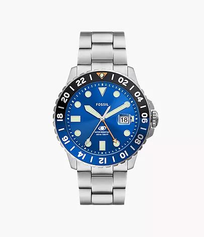 fossil blue gmt watch.